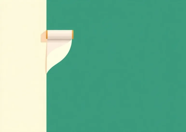 Pose de papier peint, rouleau et brosse à maroufler